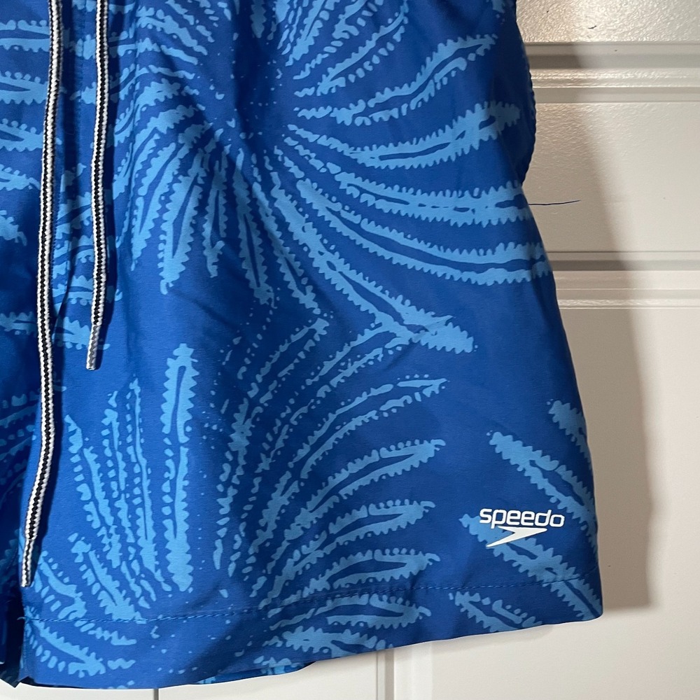 Speedo Swim Trunks Mens Large Blue Floral Mesh Lined 6in Inseam Boardshort - Picture 6 of 7
